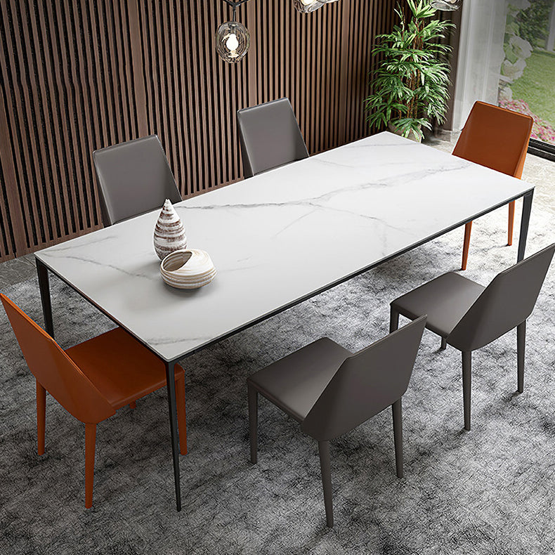 Mesa de comedor de piedra rectangular muebles modernos de 4 patas en acabado mate para interiores