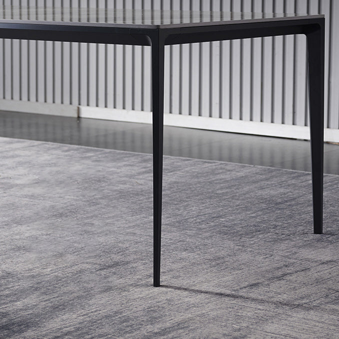 Mesa de comedor de piedra rectangular muebles modernos de 4 patas en acabado mate para interiores