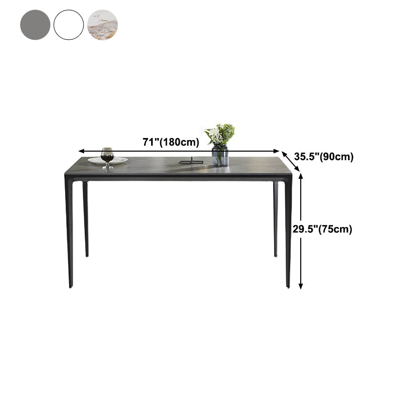 Mesa de comedor de piedra rectangular muebles modernos de 4 patas en acabado mate para interiores
