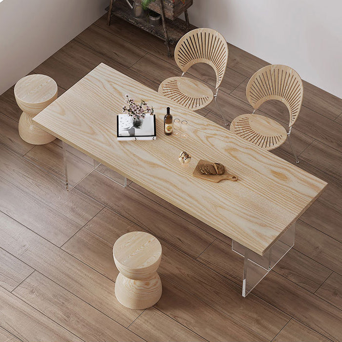 Mesa de comedor de madera sólida Mesa de comedor de lujo tradicional con base de pedestal doble