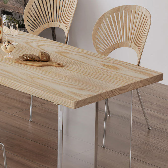 Mesa de comedor de madera sólida Mesa de comedor de lujo tradicional con base de pedestal doble