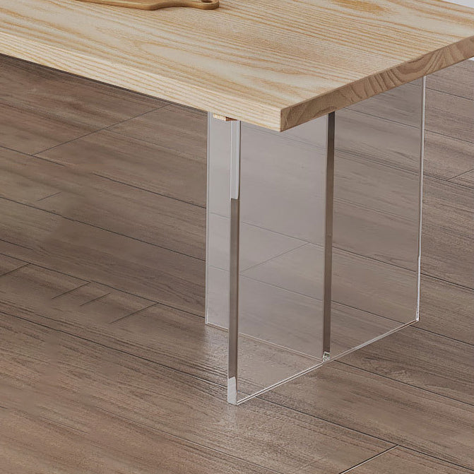 Mesa de comedor de madera sólida Mesa de comedor de lujo tradicional con base de pedestal doble