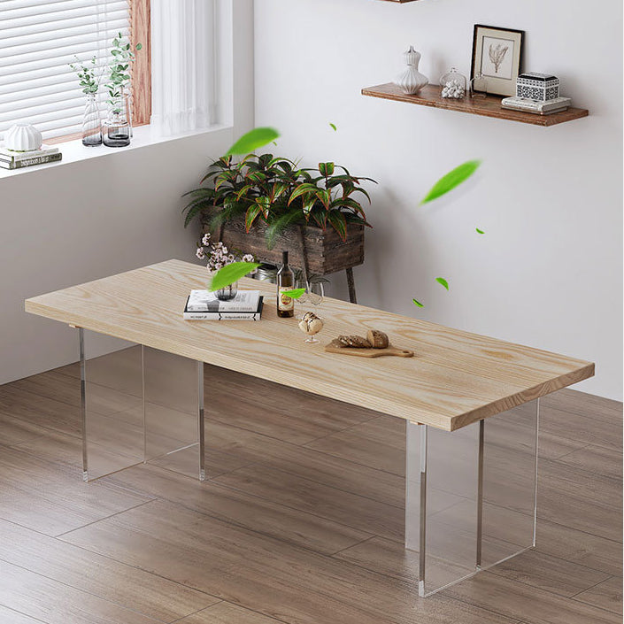 Mesa de comedor de madera sólida Mesa de comedor de lujo tradicional con base de pedestal doble