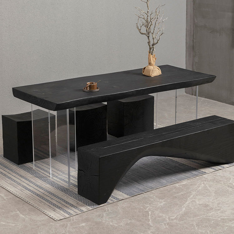 Houten bovenste eettafel traditionele luxe tafel met dubbele voetstukbasis