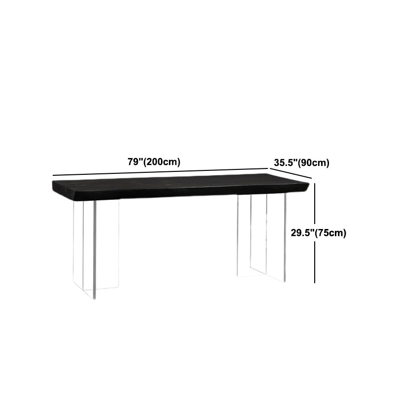 Houten bovenste eettafel traditionele luxe tafel met dubbele voetstukbasis
