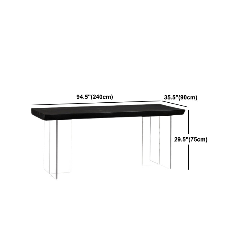 Houten bovenste eettafel traditionele luxe tafel met dubbele voetstukbasis
