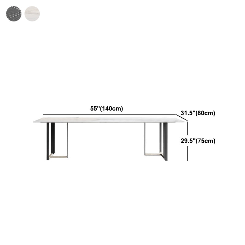 Tavolo da pranzo rettangolo tavolo contemporaneo con doppia base di piedistallo