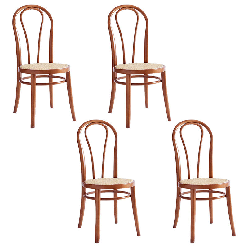 Solid Wood Dining Accent Chair Traditional Dining Room Chair Red Brown 4 Piece Set Clearhalo 'Dining Chairs' 'Dining Tables & Seating' 'dining_chair' 'furn' 'furn_dining_chair' 'Furniture' 'Kitchen & Dining Furniture' 5971059