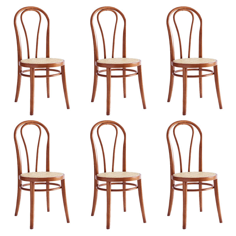 Solid Wood Dining Accent Chair Traditional Dining Room Chair Red Brown 6 Piece Set Clearhalo 'Dining Chairs' 'Dining Tables & Seating' 'dining_chair' 'furn' 'furn_dining_chair' 'Furniture' 'Kitchen & Dining Furniture' 5971061