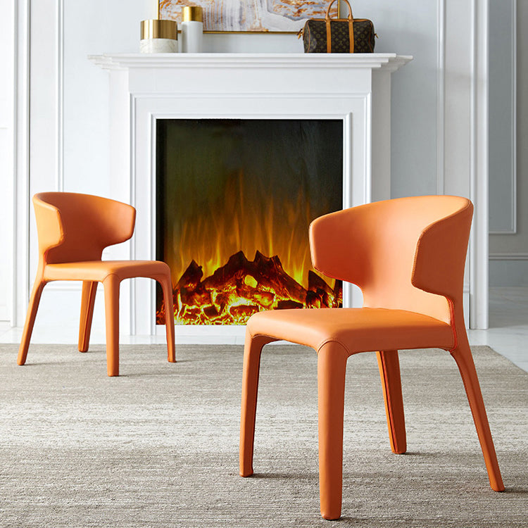 Matte Finish Solid Back Chair for Dining Room Faux Leather Contemporary Dining Chair Clearhalo 'Dining Chairs' 'Dining Tables & Seating' 'dining_chair' 'furn' 'furn_dining_chair' 'Furniture' 'Kitchen & Dining Furniture' 5971119