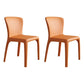Matte Finish Solid Back Chair for Dining Room Faux Leather Contemporary Dining Chair Orange Armless 2 Piece Set Clearhalo 'Dining Chairs' 'Dining Tables & Seating' 'dining_chair' 'furn' 'furn_dining_chair' 'Furniture' 'Kitchen & Dining Furniture' 5971121