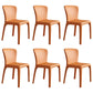 Matte Finish Solid Back Chair for Dining Room Faux Leather Contemporary Dining Chair Orange Armless 6 Piece Set Clearhalo 'Dining Chairs' 'Dining Tables & Seating' 'dining_chair' 'furn' 'furn_dining_chair' 'Furniture' 'Kitchen & Dining Furniture' 5971126