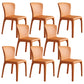 Matte Finish Solid Back Chair for Dining Room Faux Leather Contemporary Dining Chair Orange Armless 8 Piece Set Clearhalo 'Dining Chairs' 'Dining Tables & Seating' 'dining_chair' 'furn' 'furn_dining_chair' 'Furniture' 'Kitchen & Dining Furniture' 5971128