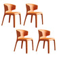 Matte Finish Solid Back Chair for Dining Room Faux Leather Contemporary Dining Chair Orange With Arms 4 Piece Set Clearhalo 'Dining Chairs' 'Dining Tables & Seating' 'dining_chair' 'furn' 'furn_dining_chair' 'Furniture' 'Kitchen & Dining Furniture' 5971134
