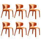 Matte Finish Solid Back Chair for Dining Room Faux Leather Contemporary Dining Chair Orange With Arms 6 Piece Set Clearhalo 'Dining Chairs' 'Dining Tables & Seating' 'dining_chair' 'furn' 'furn_dining_chair' 'Furniture' 'Kitchen & Dining Furniture' 5971136