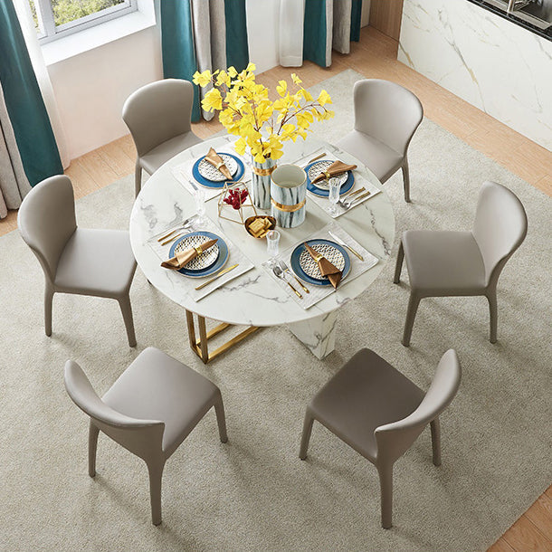 Matte Finish Solid Back Chair for Dining Room Faux Leather Contemporary Dining Chair Clearhalo 'Dining Chairs' 'Dining Tables & Seating' 'dining_chair' 'furn' 'furn_dining_chair' 'Furniture' 'Kitchen & Dining Furniture' 5971137