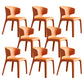 Matte Finish Solid Back Chair for Dining Room Faux Leather Contemporary Dining Chair Orange With Arms 8 Piece Set Clearhalo 'Dining Chairs' 'Dining Tables & Seating' 'dining_chair' 'furn' 'furn_dining_chair' 'Furniture' 'Kitchen & Dining Furniture' 5971138