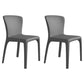 Matte Finish Solid Back Chair for Dining Room Faux Leather Contemporary Dining Chair Dark Gray Armless 2 Piece Set Clearhalo 'Dining Chairs' 'Dining Tables & Seating' 'dining_chair' 'furn' 'furn_dining_chair' 'Furniture' 'Kitchen & Dining Furniture' 5971142