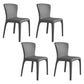 Matte Finish Solid Back Chair for Dining Room Faux Leather Contemporary Dining Chair Dark Gray Armless 4 Piece Set Clearhalo 'Dining Chairs' 'Dining Tables & Seating' 'dining_chair' 'furn' 'furn_dining_chair' 'Furniture' 'Kitchen & Dining Furniture' 5971143