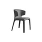 Matte Finish Solid Back Chair for Dining Room Faux Leather Contemporary Dining Chair Dark Gray With Arms 1 Piece Clearhalo 'Dining Chairs' 'Dining Tables & Seating' 'dining_chair' 'furn' 'furn_dining_chair' 'Furniture' 'Kitchen & Dining Furniture' 5971146