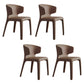 Matte Finish Solid Back Chair for Dining Room Faux Leather Contemporary Dining Chair Coffee With Arms 4 Piece Set Clearhalo 'Dining Chairs' 'Dining Tables & Seating' 'dining_chair' 'furn' 'furn_dining_chair' 'Furniture' 'Kitchen & Dining Furniture' 5971157