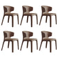 Matte Finish Solid Back Chair for Dining Room Faux Leather Contemporary Dining Chair Coffee With Arms 6 Piece Set Clearhalo 'Dining Chairs' 'Dining Tables & Seating' 'dining_chair' 'furn' 'furn_dining_chair' 'Furniture' 'Kitchen & Dining Furniture' 5971158