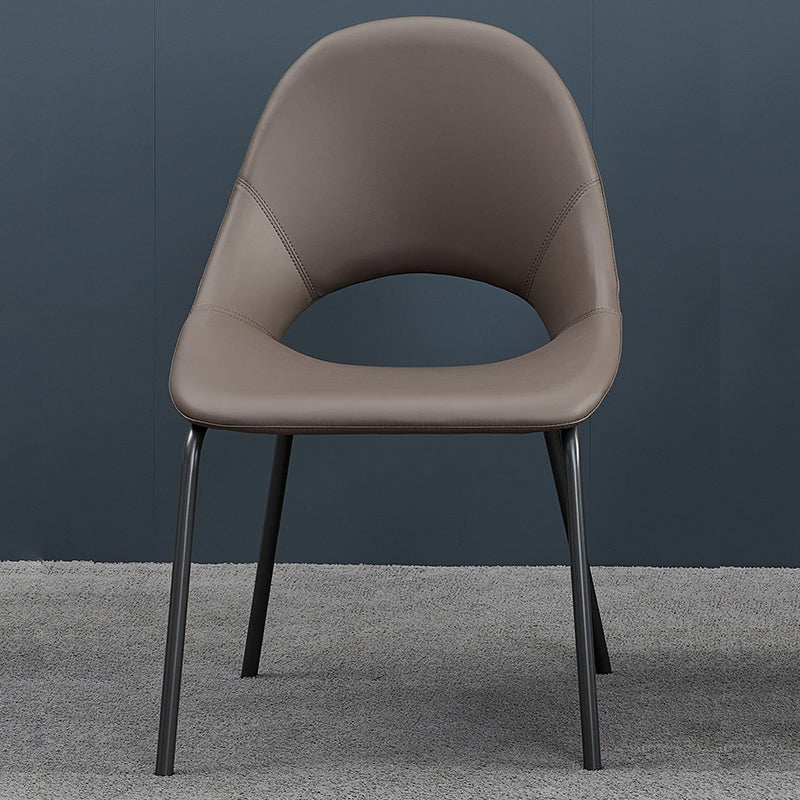 Industrial Dining Chair with Metal Legs Open Back Side Chair for Home Brown 1 Piece Clearhalo 'Dining Chairs' 'Dining Tables & Seating' 'dining_chair' 'furn' 'furn_dining_chair' 'Furniture' 'Kitchen & Dining Furniture' 5971187