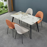 Industrial Dining Chair with Metal Legs Open Back Side Chair for Home Clearhalo 'Dining Chairs' 'Dining Tables & Seating' 'dining_chair' 'furn' 'furn_dining_chair' 'Furniture' 'Kitchen & Dining Furniture' 5971191