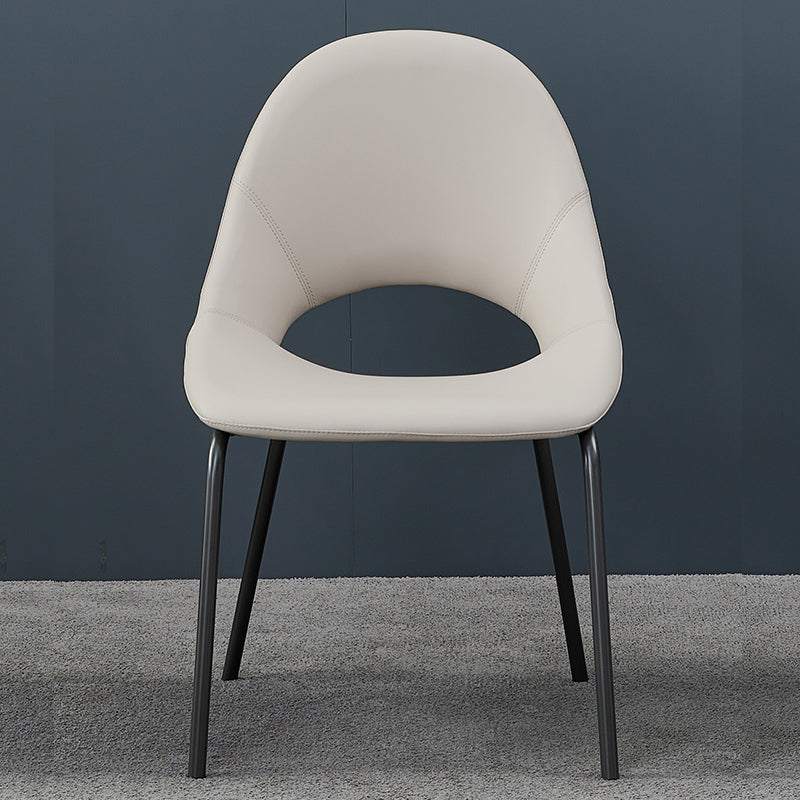 Industrial Dining Chair with Metal Legs Open Back Side Chair for Home Beige 1 Piece Clearhalo 'Dining Chairs' 'Dining Tables & Seating' 'dining_chair' 'furn' 'furn_dining_chair' 'Furniture' 'Kitchen & Dining Furniture' 5971197