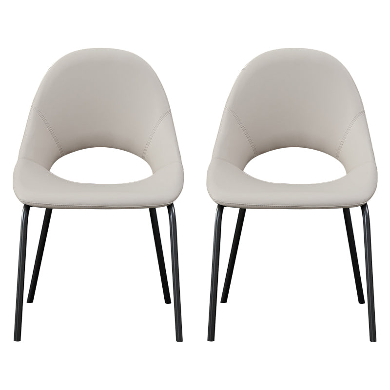 Industrial Dining Chair with Metal Legs Open Back Side Chair for Home Beige 2 Piece Set Clearhalo 'Dining Chairs' 'Dining Tables & Seating' 'dining_chair' 'furn' 'furn_dining_chair' 'Furniture' 'Kitchen & Dining Furniture' 5971198