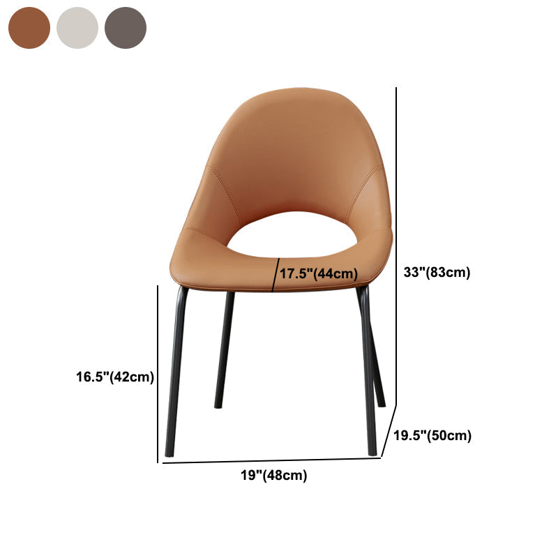 Industrial Dining Chair with Metal Legs Open Back Side Chair for Home Clearhalo 'Dining Chairs' 'Dining Tables & Seating' 'dining_chair' 'furn' 'furn_dining_chair' 'Furniture' 'Kitchen & Dining Furniture' 5971211
