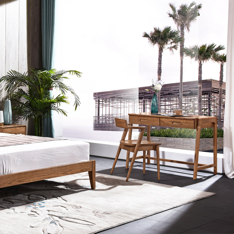 Vaste houten eetstoel Traditionele eetkamerstoel voor thuis