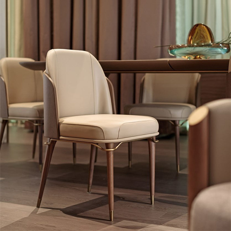 Parsons Dining Accent Chair Glam Armless Dining Chairs for Home Beige-Coffee 1 Piece Clearhalo 'Dining Chairs' 'Dining Tables & Seating' 'dining_chair' 'furn' 'furn_dining_chair' 'Furniture' 'Kitchen & Dining Furniture' 5971238