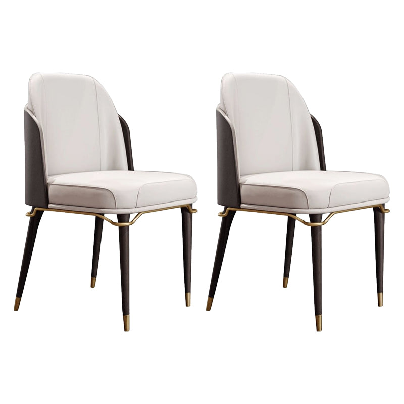 Parsons Dining Accent Chair Glam Armless Dining Chairs for Home Beige Black 2 Piece Set Clearhalo 'Dining Chairs' 'Dining Tables & Seating' 'dining_chair' 'furn' 'furn_dining_chair' 'Furniture' 'Kitchen & Dining Furniture' 5971239