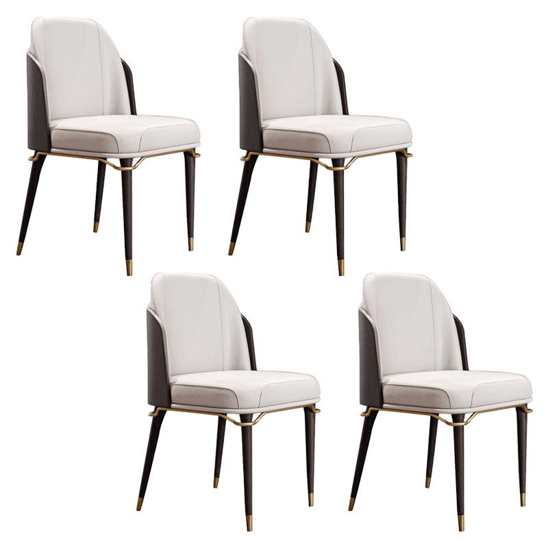 Parsons Dining Accent Chair Glam Armless Dining Chairs for Home Beige Black 4 Piece Set Clearhalo 'Dining Chairs' 'Dining Tables & Seating' 'dining_chair' 'furn' 'furn_dining_chair' 'Furniture' 'Kitchen & Dining Furniture' 5971240