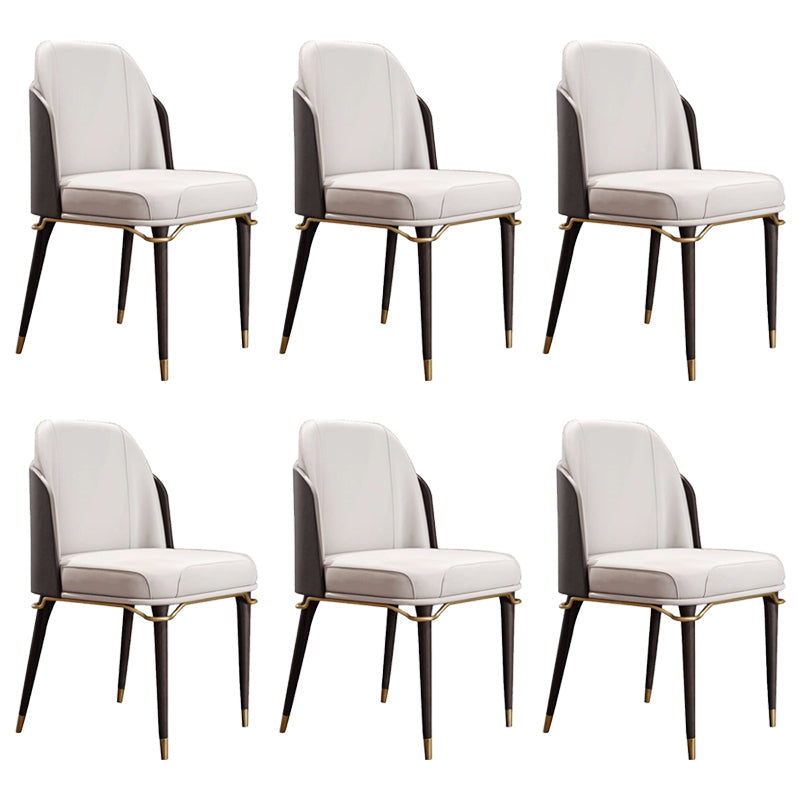 Parsons Dining Accent Chair Glam Armless Dining Chairs for Home Beige Black 6 Piece Set Clearhalo 'Dining Chairs' 'Dining Tables & Seating' 'dining_chair' 'furn' 'furn_dining_chair' 'Furniture' 'Kitchen & Dining Furniture' 5971242