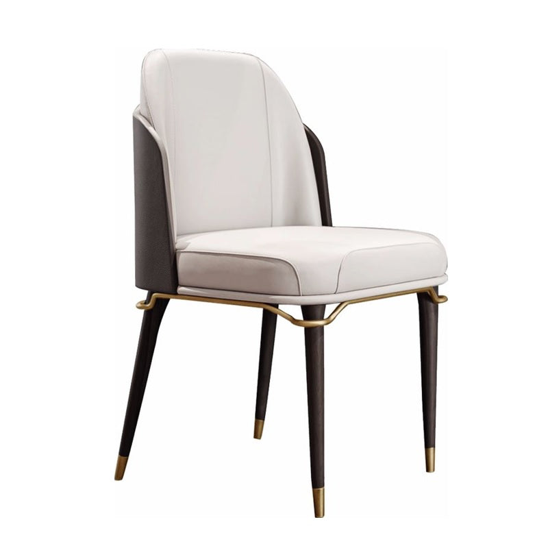 Parsons Dining Accent Chair Glam Armless Dining Chairs for Home Beige Black 1 Piece Clearhalo 'Dining Chairs' 'Dining Tables & Seating' 'dining_chair' 'furn' 'furn_dining_chair' 'Furniture' 'Kitchen & Dining Furniture' 5971244