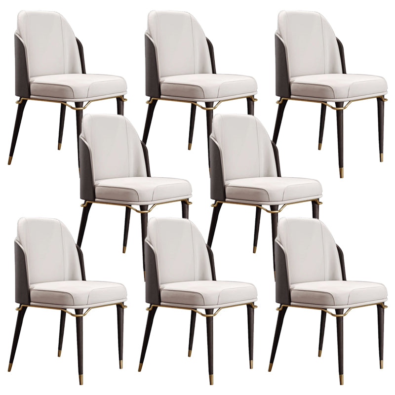 Parsons Dining Accent Chair Glam Armless Dining Chairs for Home Beige Black 8 Piece Set Clearhalo 'Dining Chairs' 'Dining Tables & Seating' 'dining_chair' 'furn' 'furn_dining_chair' 'Furniture' 'Kitchen & Dining Furniture' 5971245