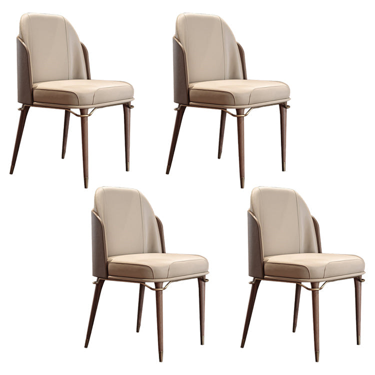 Parsons Dining Accent Chair Glam Armless Dining Chairs for Home Beige-Coffee 4 Piece Set Clearhalo 'Dining Chairs' 'Dining Tables & Seating' 'dining_chair' 'furn' 'furn_dining_chair' 'Furniture' 'Kitchen & Dining Furniture' 5971248