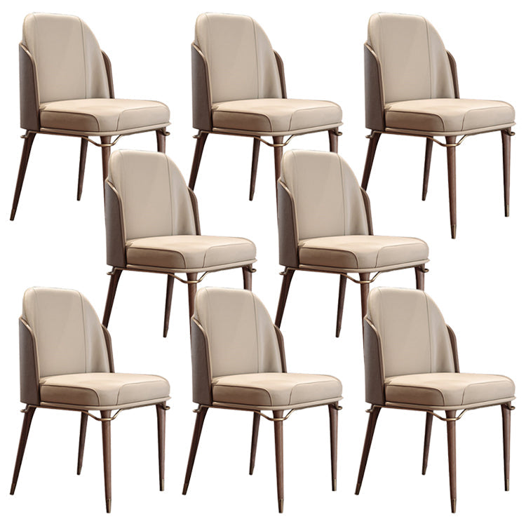 Parsons Dining Accent Chair Glam Armless Dining Chairs for Home Beige-Coffee 8 Piece Set Clearhalo 'Dining Chairs' 'Dining Tables & Seating' 'dining_chair' 'furn' 'furn_dining_chair' 'Furniture' 'Kitchen & Dining Furniture' 5971252