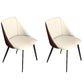 Contemporary Dining Arm Chair with Black Metal Legs Faux Leather Side Chair
