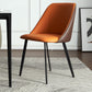 Contemporary Dining Arm Chair with Black Metal Legs Faux Leather Side Chair