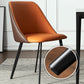 Contemporary Dining Arm Chair with Black Metal Legs Faux Leather Side Chair