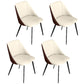 Contemporary Dining Arm Chair with Black Metal Legs Faux Leather Side Chair