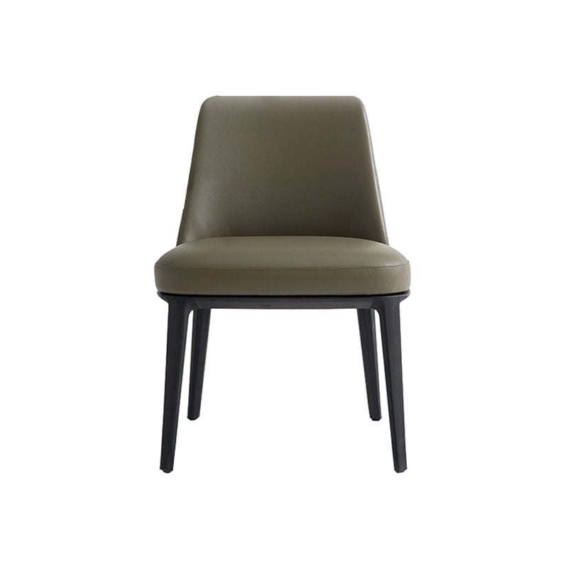 Upholstered Dining Accent Chair Faux Leather and Solid Wood Dining Room Chair Armless 1 Piece Clearhalo 'Dining Chairs' 'Dining Tables & Seating' 'dining_chair' 'furn' 'furn_dining_chair' 'Furniture' 'Kitchen & Dining Furniture' 5971289