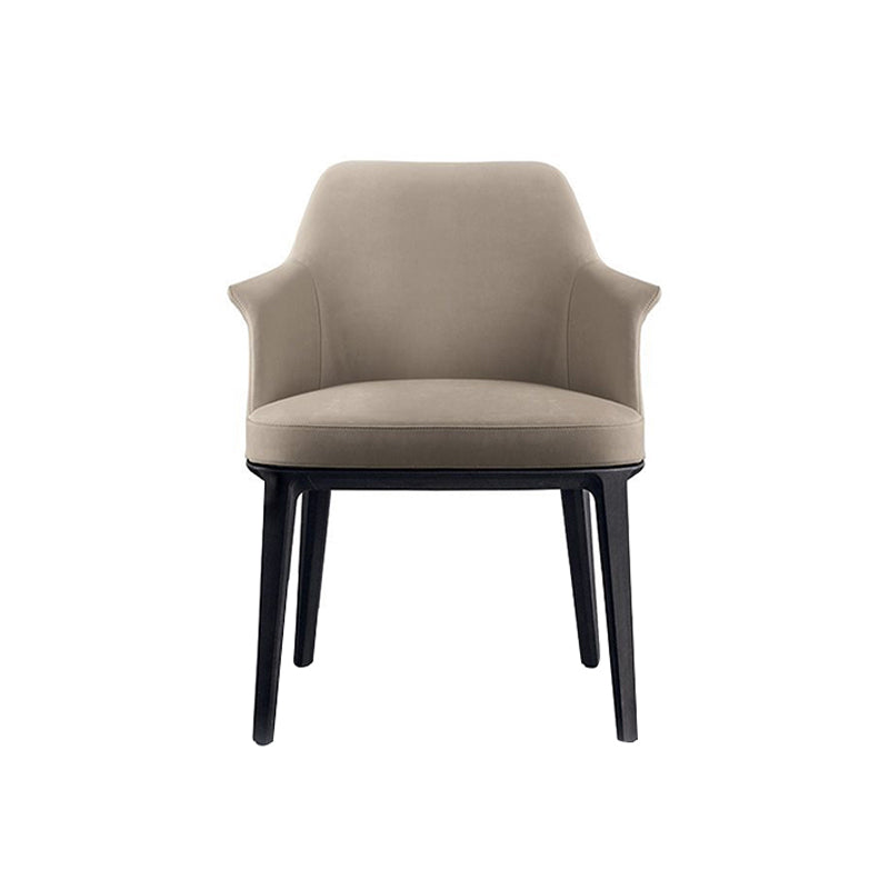 Upholstered Dining Accent Chair Faux Leather and Solid Wood Dining Room Chair With Arms 1 Piece Clearhalo 'Dining Chairs' 'Dining Tables & Seating' 'dining_chair' 'furn' 'furn_dining_chair' 'Furniture' 'Kitchen & Dining Furniture' 5971290