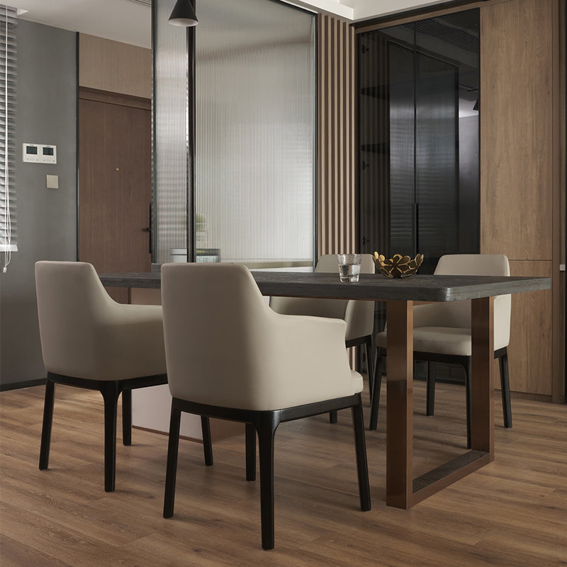 Upholstered Dining Accent Chair Faux Leather and Solid Wood Dining Room Chair Clearhalo 'Dining Chairs' 'Dining Tables & Seating' 'dining_chair' 'furn' 'furn_dining_chair' 'Furniture' 'Kitchen & Dining Furniture' 5971291