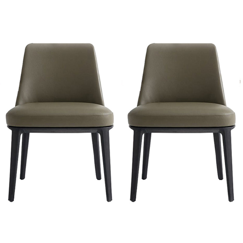 Upholstered Dining Accent Chair Faux Leather and Solid Wood Dining Room Chair Armless 2 Piece Set Clearhalo 'Dining Chairs' 'Dining Tables & Seating' 'dining_chair' 'furn' 'furn_dining_chair' 'Furniture' 'Kitchen & Dining Furniture' 5971292