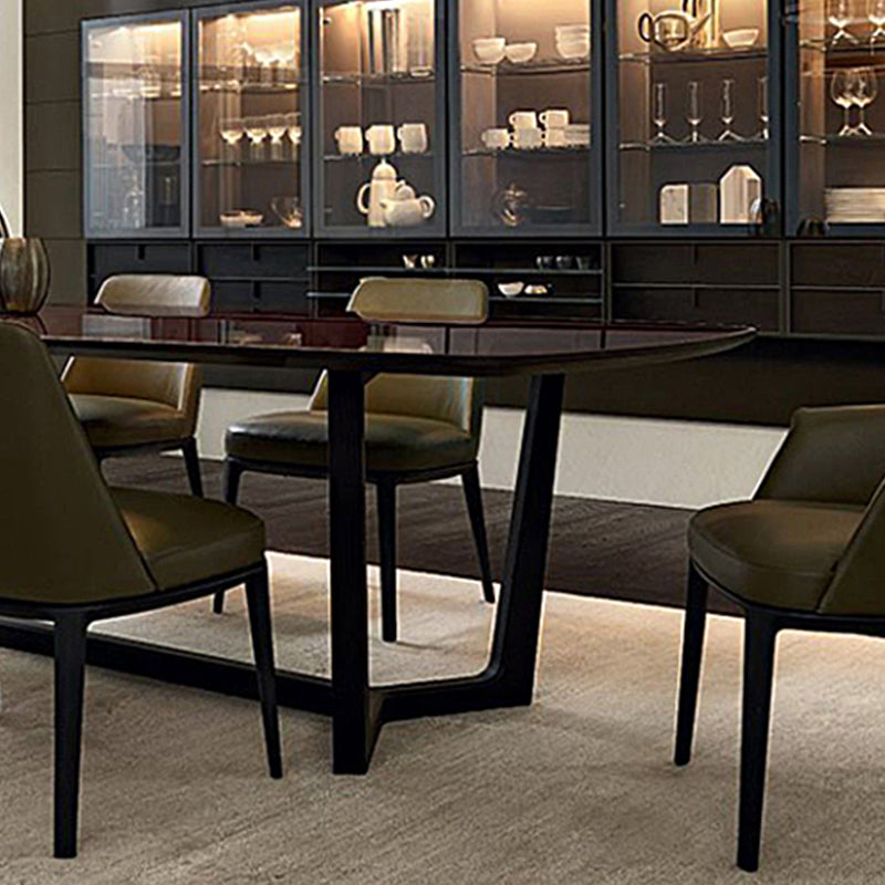 Upholstered Dining Accent Chair Faux Leather and Solid Wood Dining Room Chair Clearhalo 'Dining Chairs' 'Dining Tables & Seating' 'dining_chair' 'furn' 'furn_dining_chair' 'Furniture' 'Kitchen & Dining Furniture' 5971293