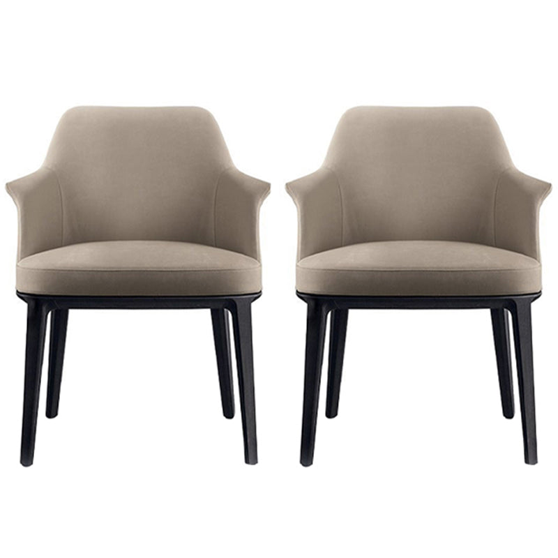 Upholstered Dining Accent Chair Faux Leather and Solid Wood Dining Room Chair With Arms 2 Piece Set Clearhalo 'Dining Chairs' 'Dining Tables & Seating' 'dining_chair' 'furn' 'furn_dining_chair' 'Furniture' 'Kitchen & Dining Furniture' 5971294